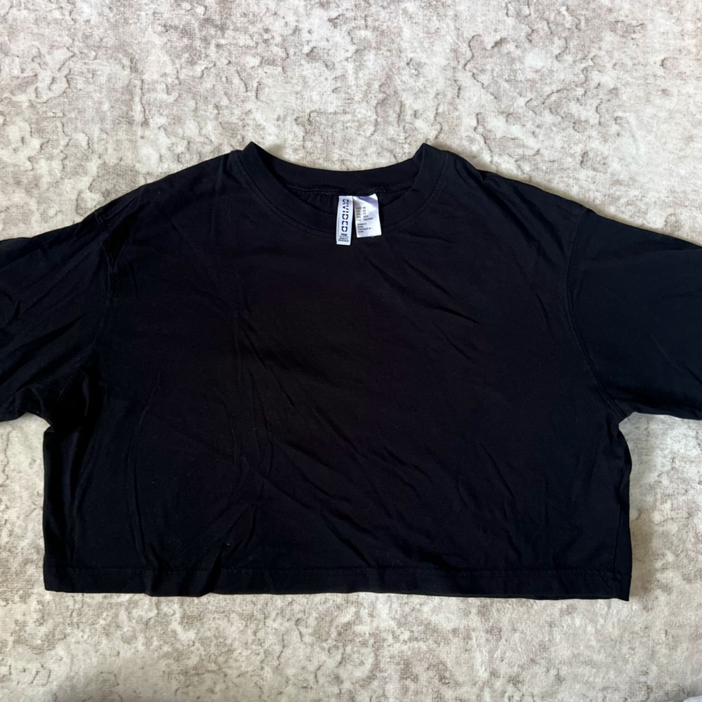H&M Black Boxy Crop Top